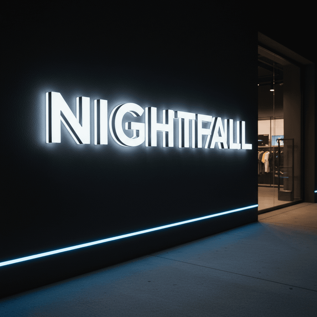 3D acrylic channel letters with white LED backlighting on storefront