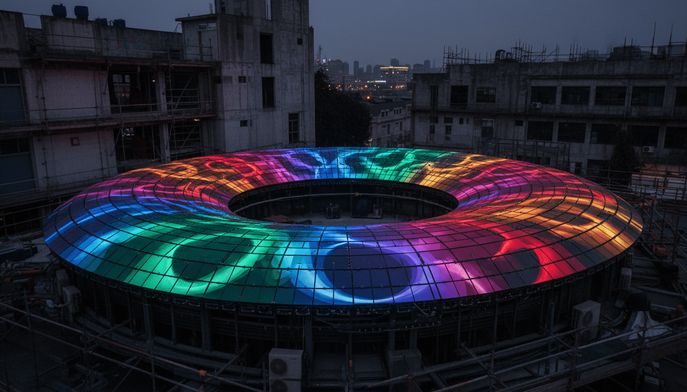 LED flex boards installed on curved surface with weather-resistant durability