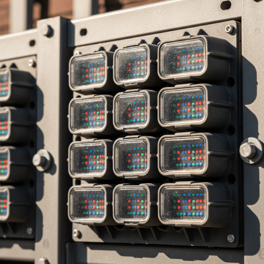 Close-up of LED panel durability and construction