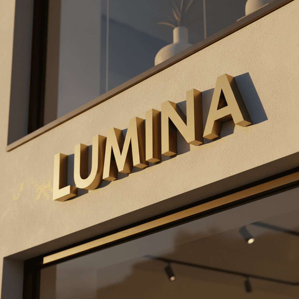 3D acrylic channel letters mounted on modern storefront