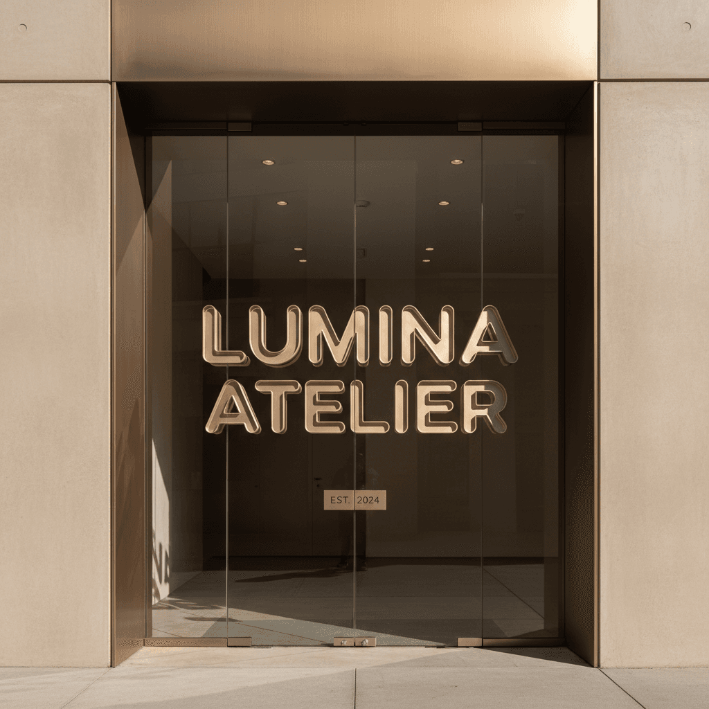 Liquid acrylic letters with seamless 3D finish on storefront