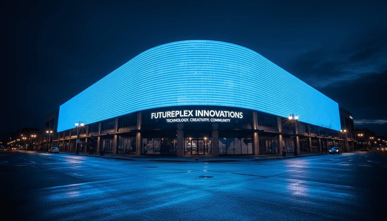 Large LED Flex Board installation on commercial building