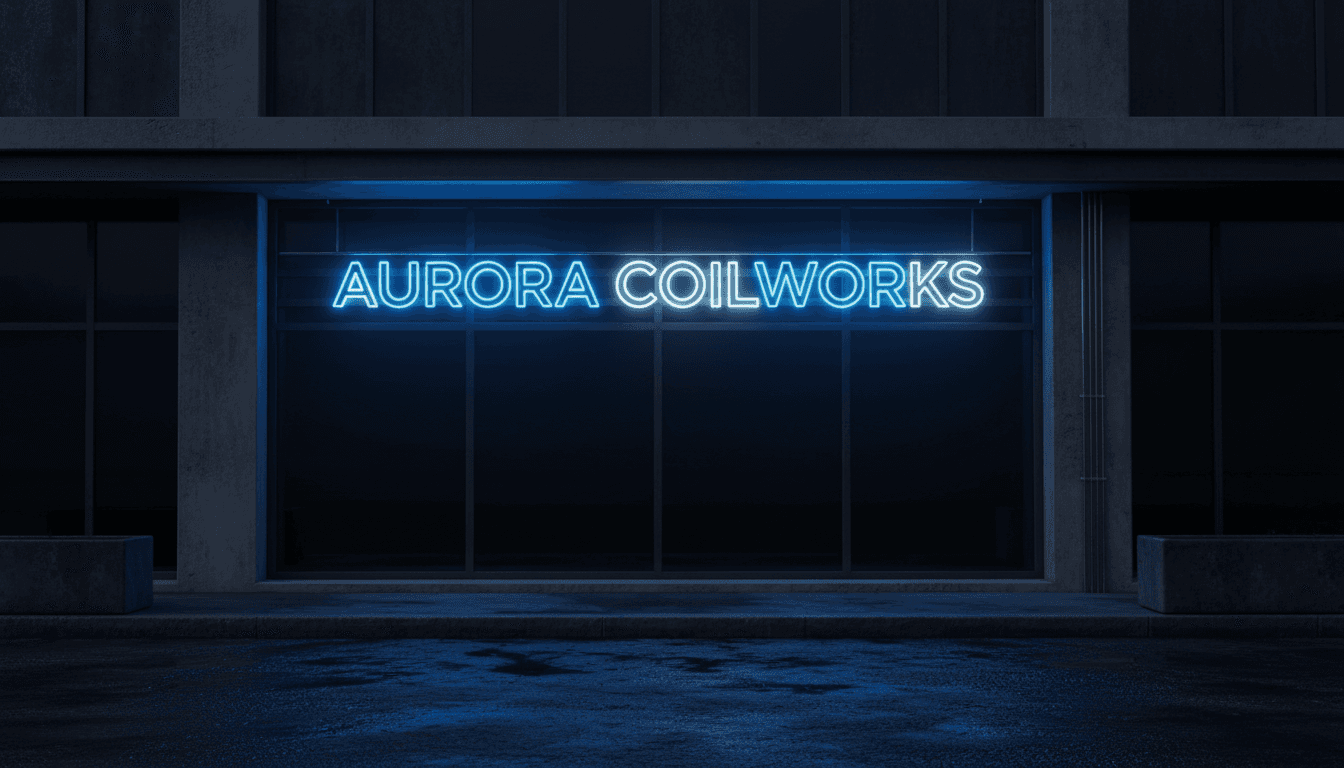 Illuminated 3D acrylic channel letters on modern storefront at night